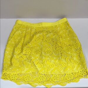 Club Monaco Yellow  Crochet Lace Mini Skirt